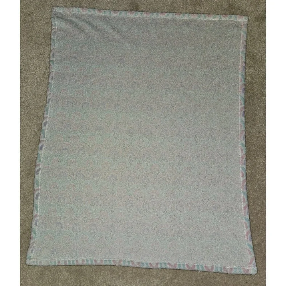 Bananafish Pink Blue Purple Rainbow Baby Blanket Lovey Fleece White 29x38 READ